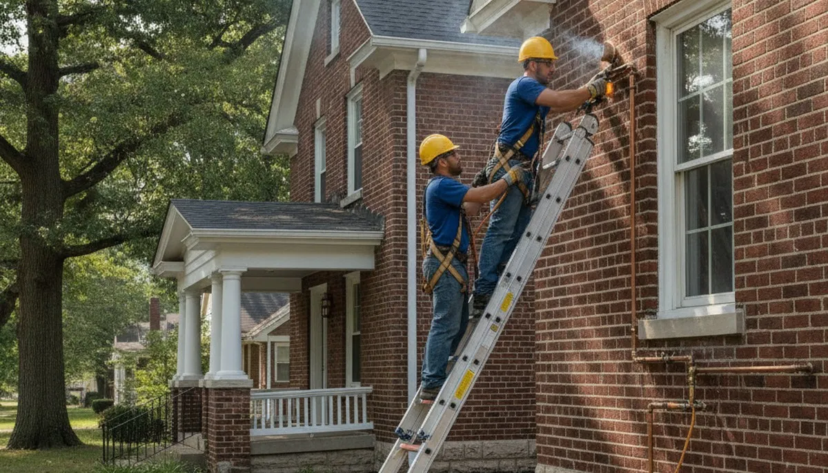 Saint Louis, MO plumber repairing a residential pipe for plumbing service