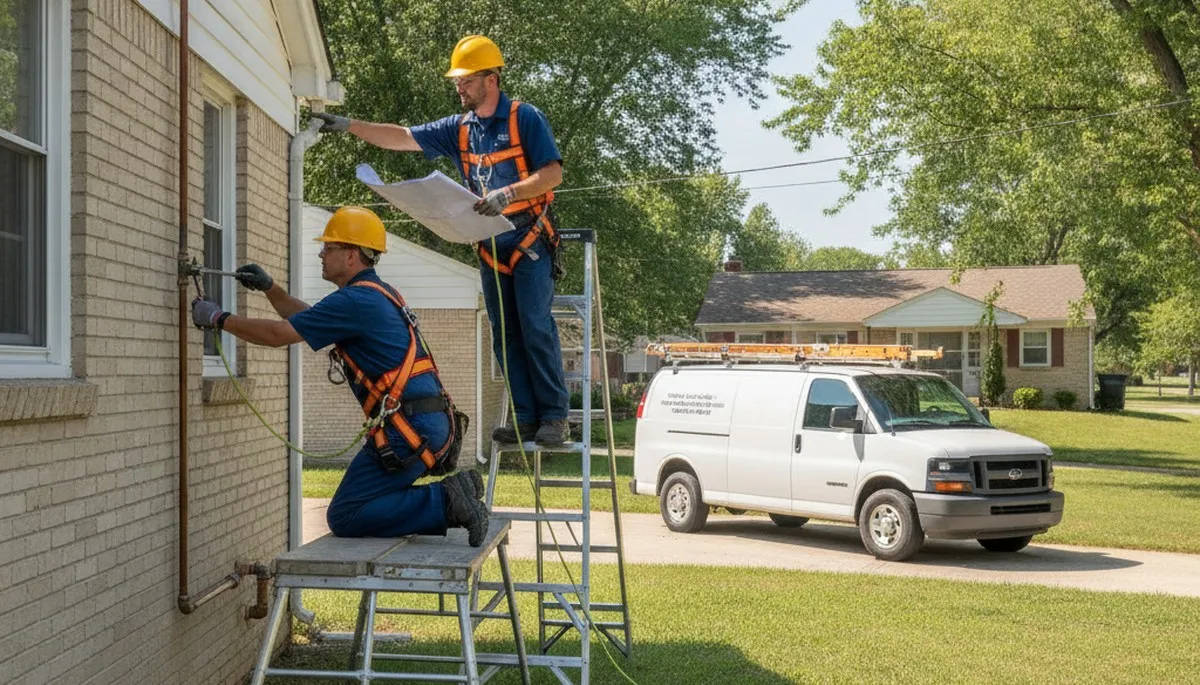 Saint Louis, MO plumber repairing a residential pipe leak for plumbing service