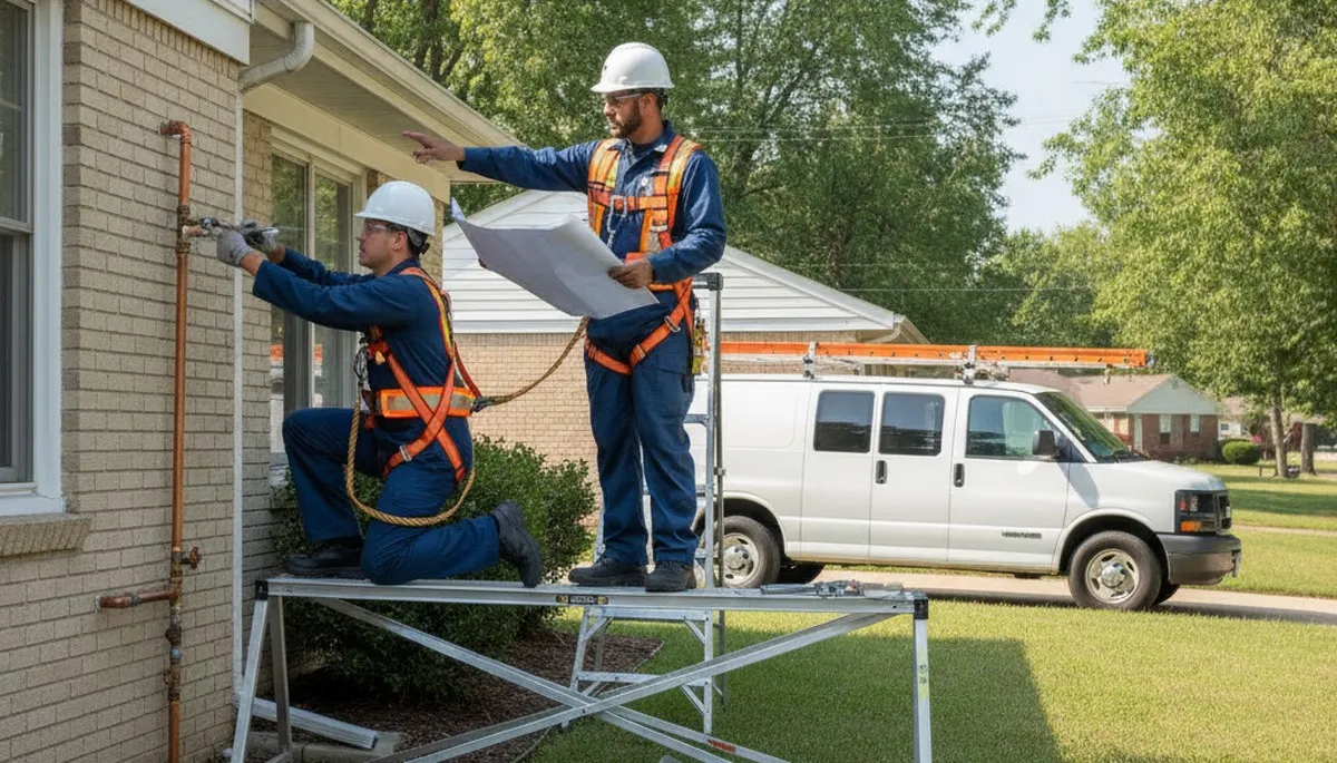 Saint Louis, MO plumber repairing a residential pipe for plumbing service