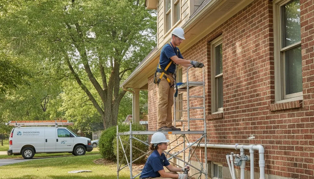 Saint Louis, MO plumber repairing a residential pipe for plumbing repair service